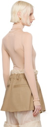 Maison Margiela Beige High-Neck Bodysuit