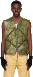 Greg Lauren Khaki Patchwork Vest