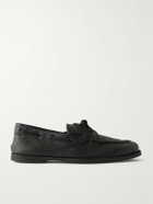 John Lobb - Foil Full-Grain Leather Boat Shoes - Black