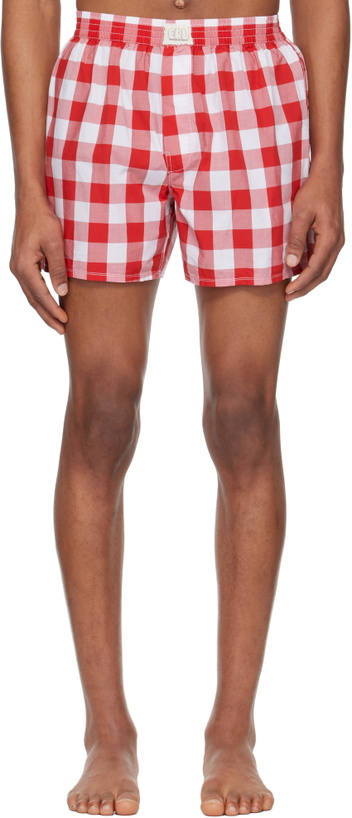 Photo: ERL Red & White Gingham Boxer Shorts
