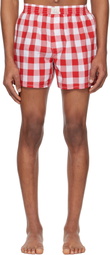 ERL Red & White Gingham Boxer Shorts