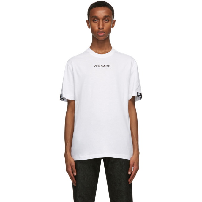 Photo: Versace White Embroidered Logo T-Shirt