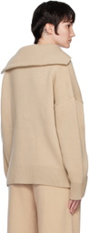 Trunk Project Beige Zip-Up Sweater