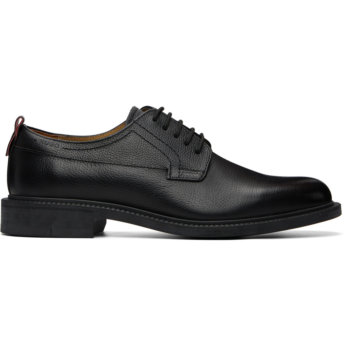 Hugo Black Grained Leather Derbys