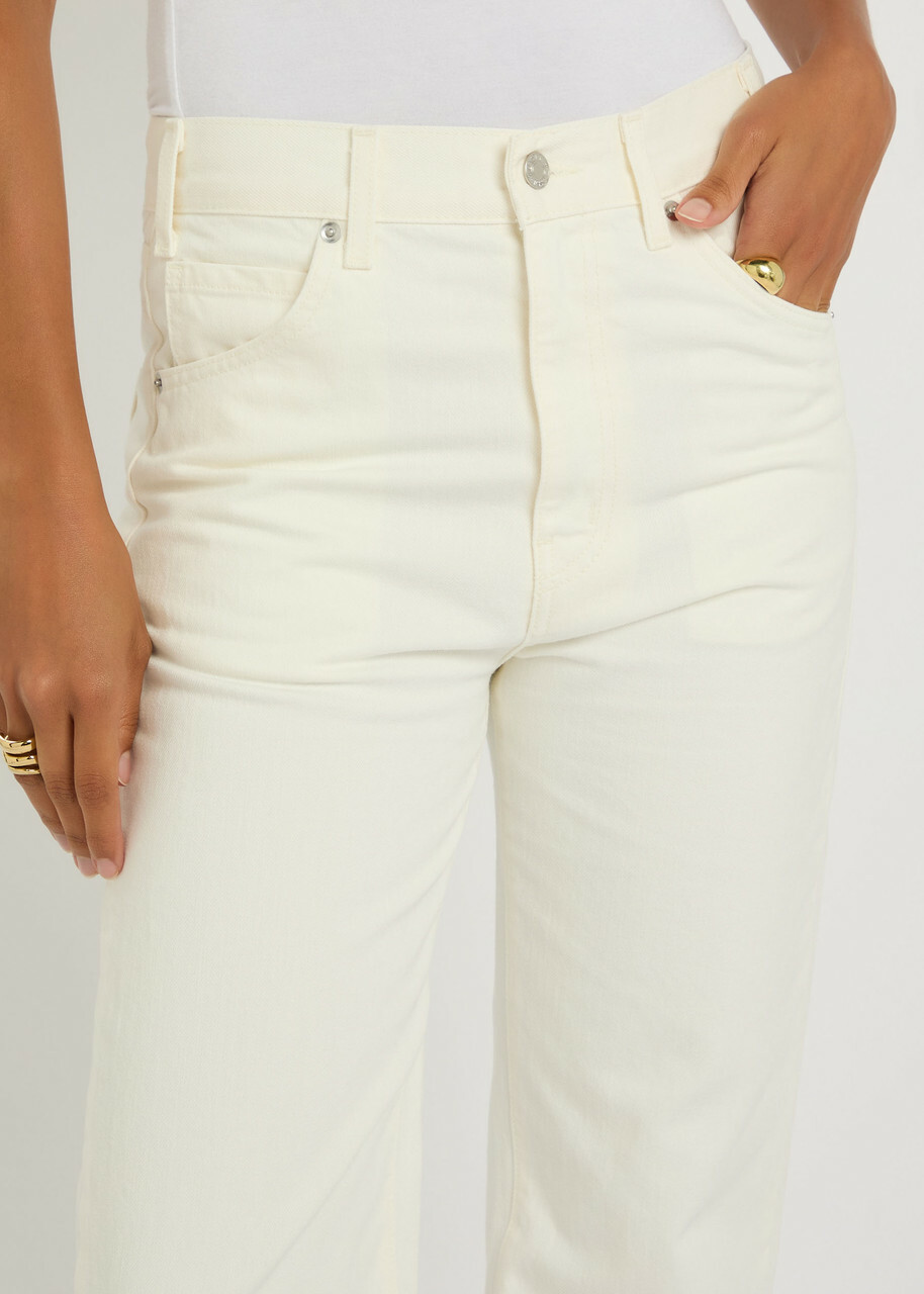 Nili Lotan Joan Straight-leg Jeans Cream