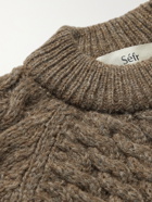 Séfr - Rambaldi Cable-Knit Alpaca-Blend Sweater - Brown