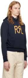 RRL Navy 'RRL' Ranch Logo Hoodie