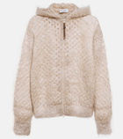 Brunello Cucinelli - Open-knit mohair-blend zip-up hoodie