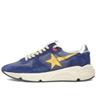 Golden Goose Men's Running Sole Sneakers in Blue/Mustard/White