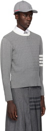 Thom Browne Gray 4-Bar Sweater