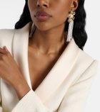 Self-Portrait Embellished faux pearl drop earrings