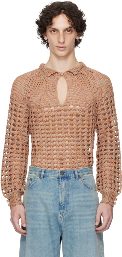 Photo: Valentino Multicolor Cotton & Mouline Linen Sweater