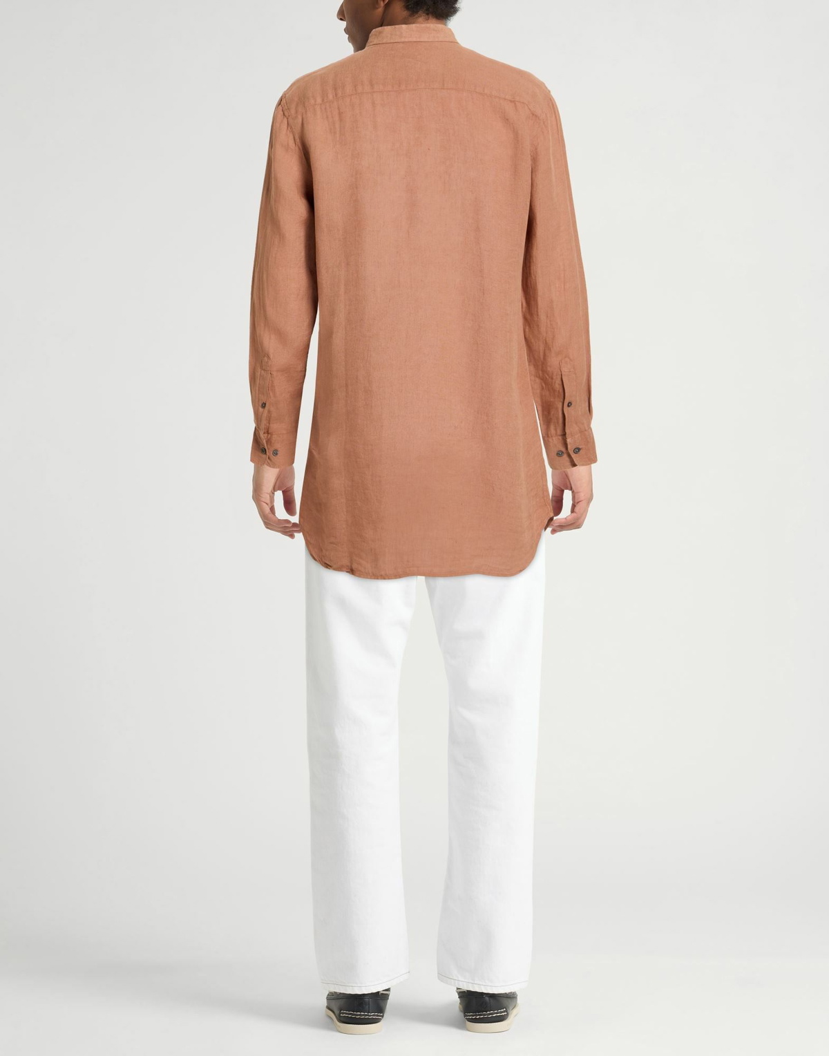 120% Lino Mens Shirt in Brown