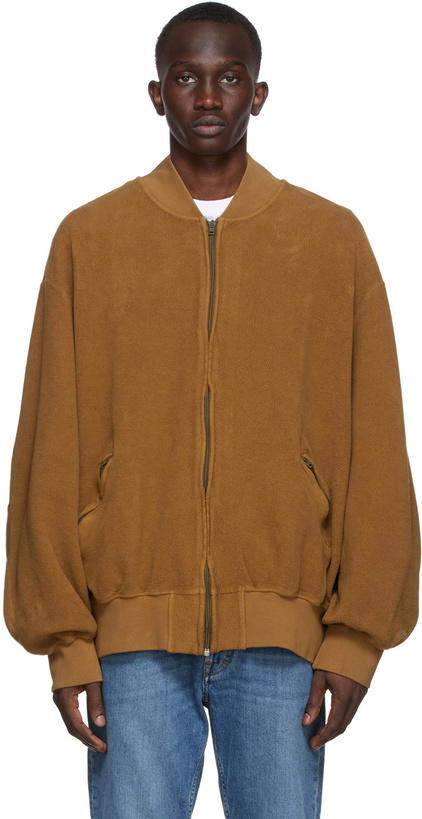 Photo: Acne Studios Brown Terry Zip Sweatshirt