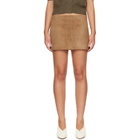 KHAITE Tan Jett Suede Miniskirt