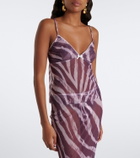 Bananhot Solay sheer lace-trimmed printed top