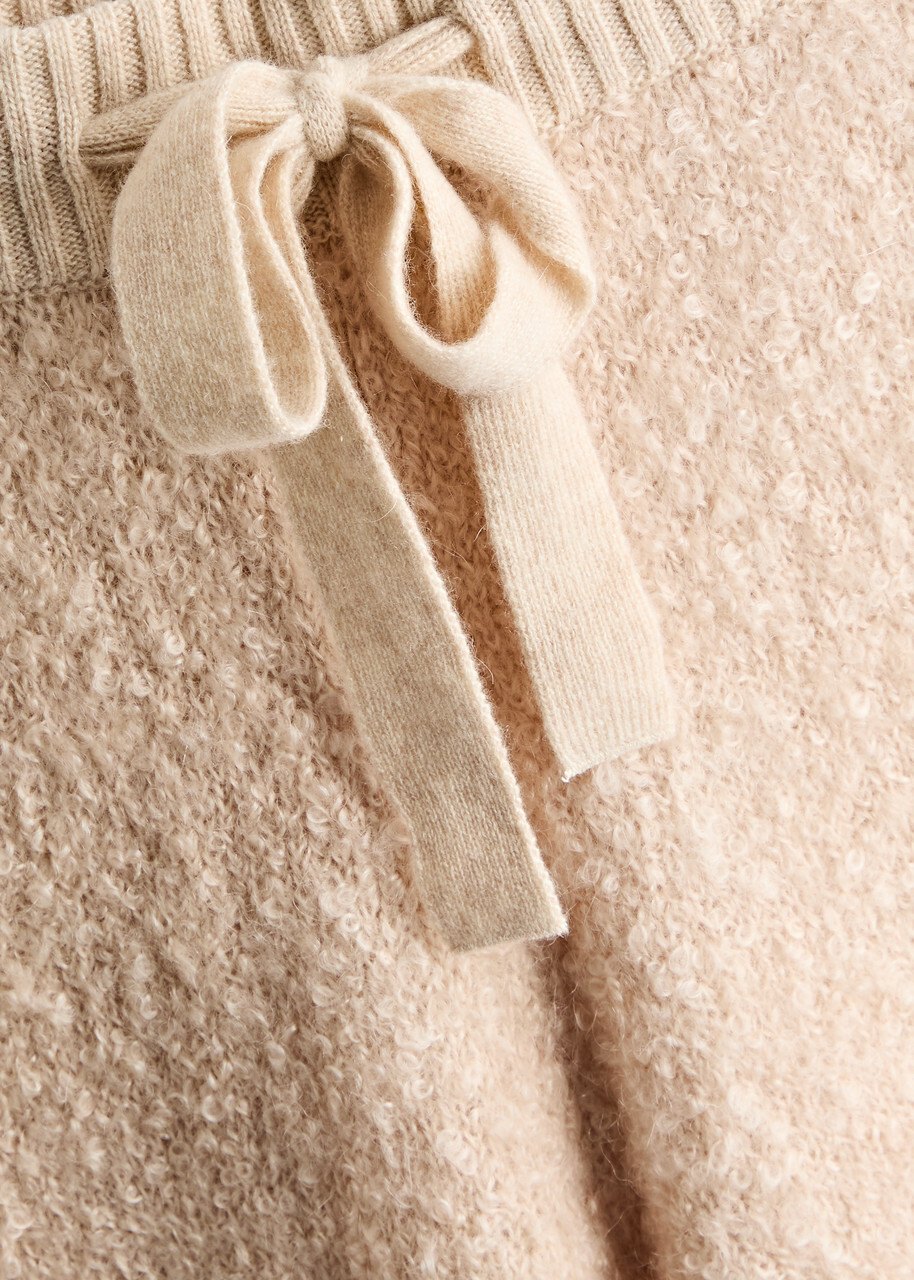 Crush Cashmere Bruce Bouclé Mohair Sweatpants Beige