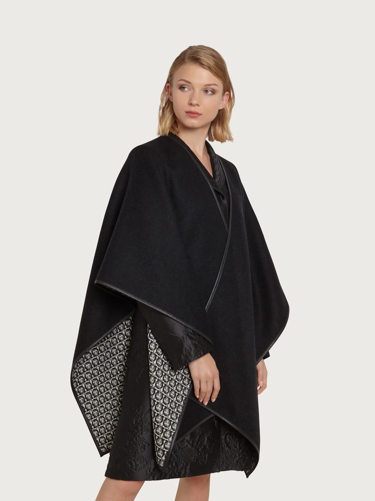 Ferragamo Womens Gancini cape in Black