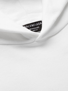 BALENCIAGA - Oversized Printed Cotton-Jersey Hoodie - White