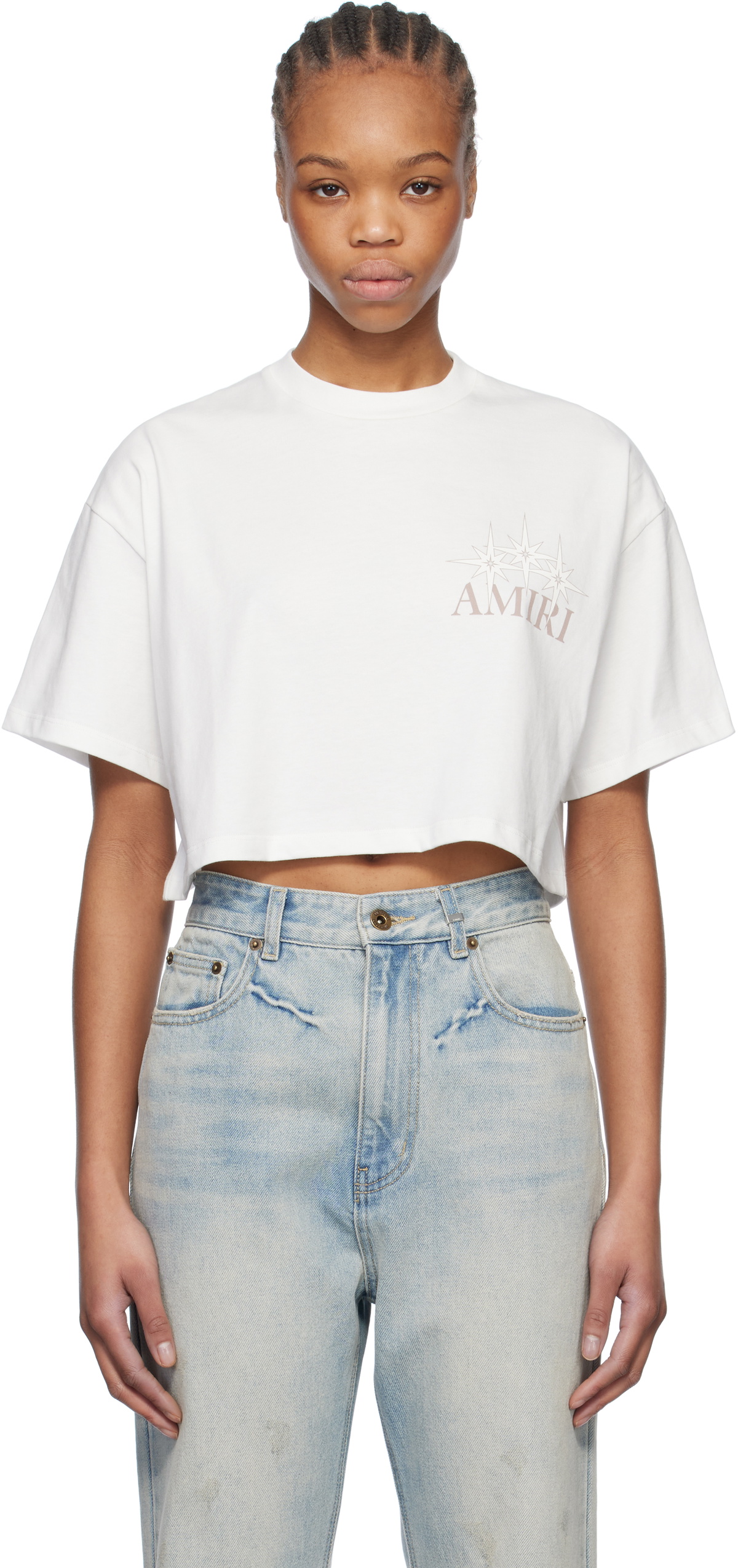 AMIRI Women's Cheetah Logo Cropped T-Shirt Amiri
