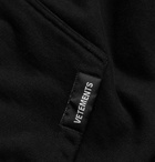 Vetements - Printed Loopback Cotton-Blend Jersey Hoodie - Black