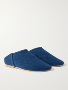 11.11/eleven eleven - Indigo-Dyed Organic Cotton Slippers - Blue