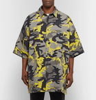 Balenciaga - Oversized Camouflage-Print Brushed Cotton-Twill Shirt - Men - Gray