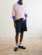 Polo Ralph Lauren - Logo-Embroidered Cable-Knit Cotton Sweater - Pink