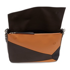 Loewe Orange and Brown Puzzle Messenger Bag