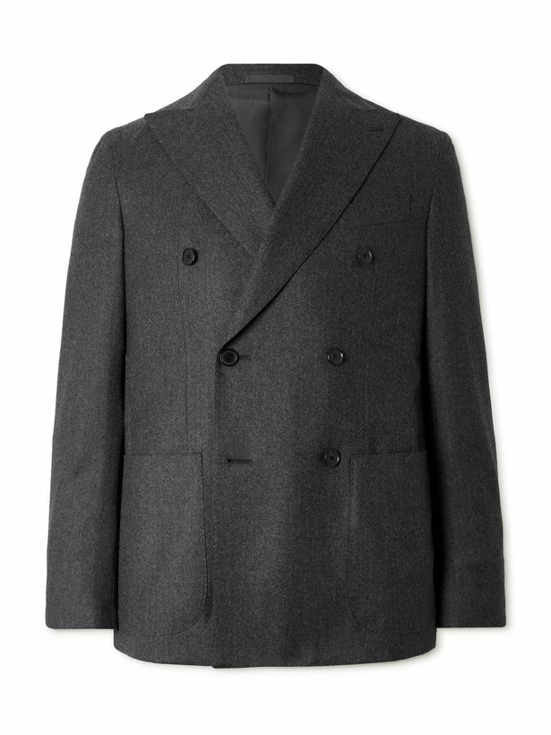 Photo: Caruso - Double-Breasted Wool Blazer - Gray