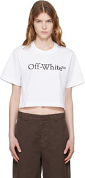 Off-White White Big Logo Bookish Crop T-shirt
