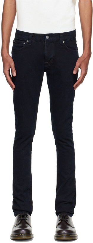Photo: Nudie Jeans Navy Tight Terry Slim Tapered Jeans