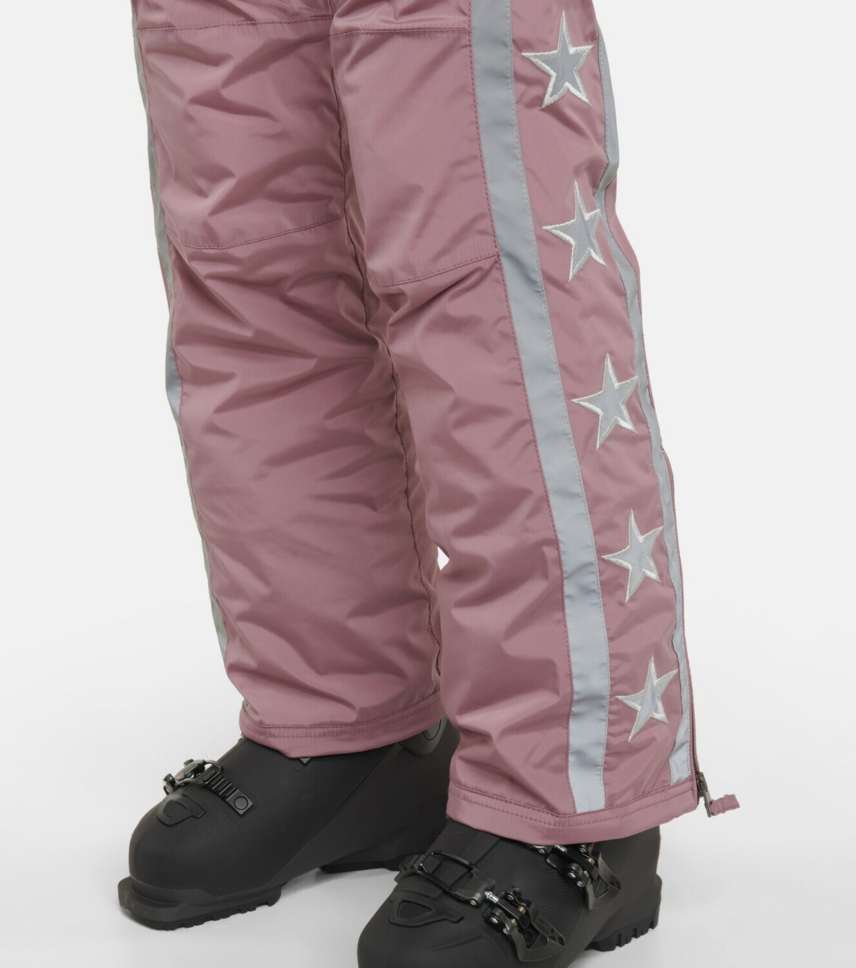 JETSET Starred belted appliquéd flared ski pants