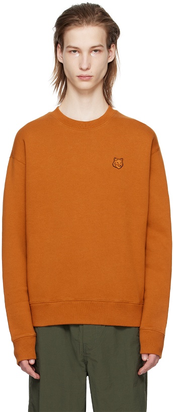 Photo: Maison Kitsuné Orange Bold Fox Head Sweatshirt