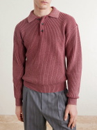 Aimé Leon Dore - Knitted Cotton-Blend Polo Sweater - Red