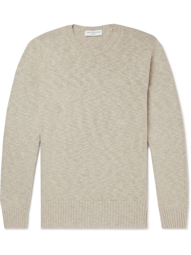 Photo: Officine Générale - Marco Ribbed Cotton and Linen-Blend Sweater - Neutrals