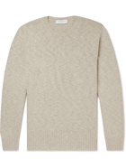 Officine Générale - Marco Ribbed Cotton and Linen-Blend Sweater - Neutrals