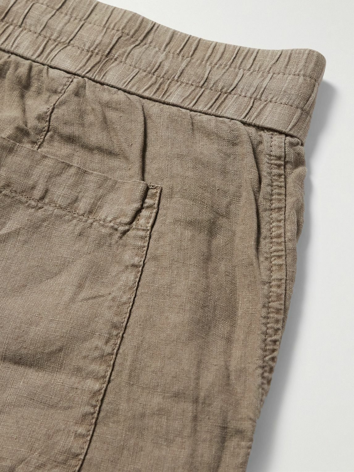 James Perse - Straight-Leg Garment-Dyed Linen Drawstring Shorts - Brown