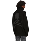 mastermind WORLD Black Needle Punch Turtleneck