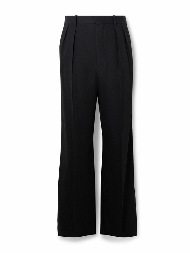 Photo: LOEWE - Wide-Leg Pleated Woven Trousers - Black