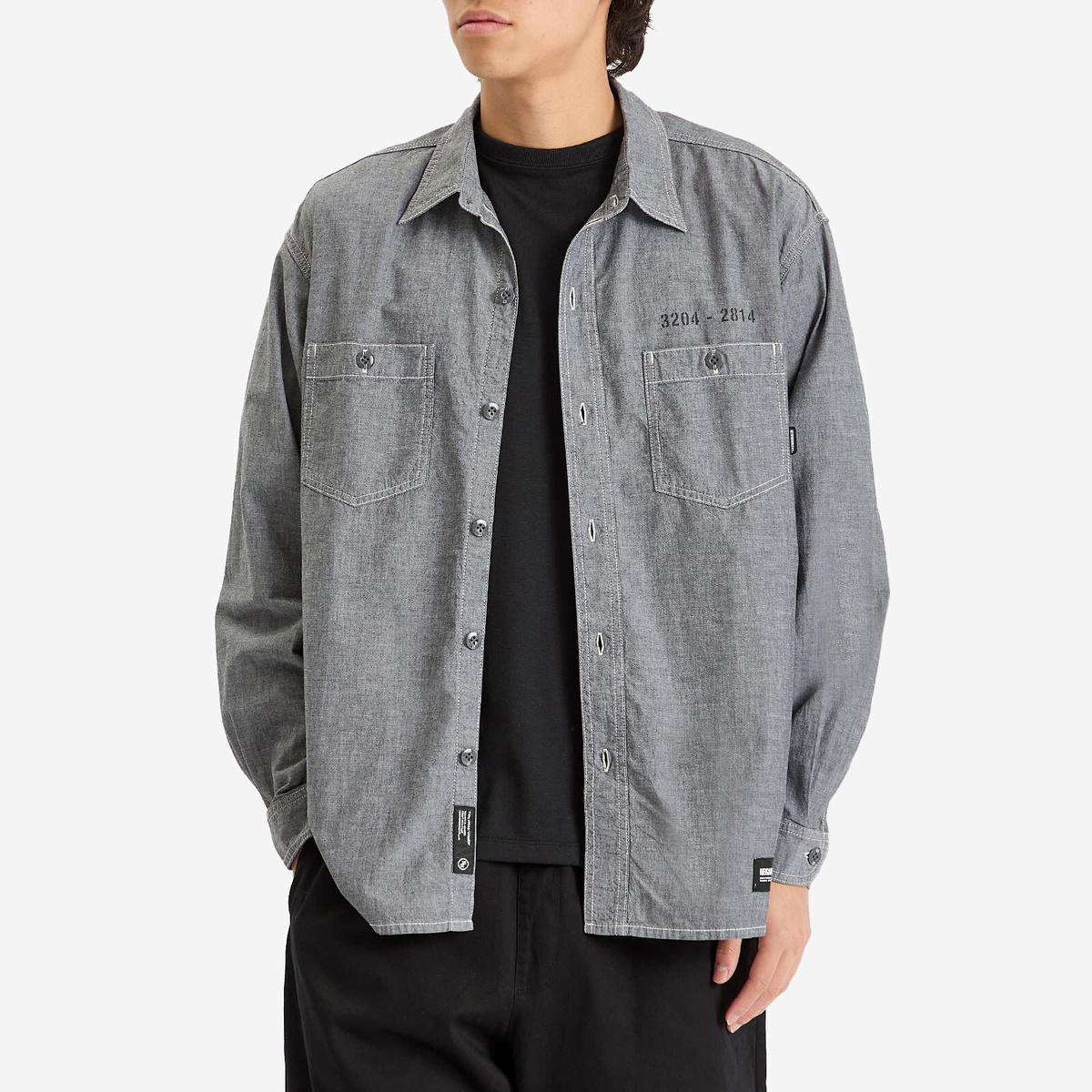 トップス NEIGHBORHOOD SAVAGE CHAMBRAY / C-SHIRT Neighborhood Men's Chambray Shirt in Black Neighborhood
