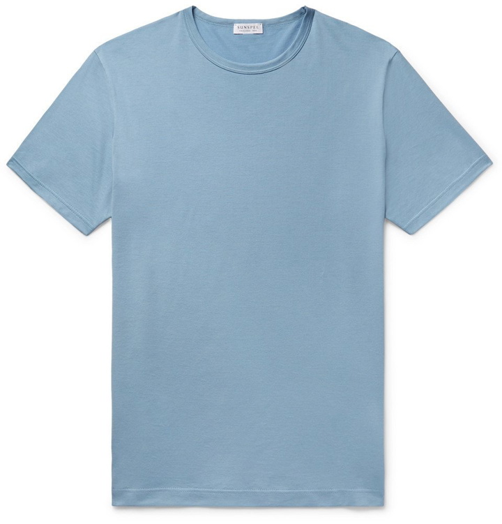 Photo: Sunspel - Pima Cotton-Jersey T-Shirt - Blue