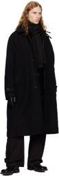 COOR Black Cashmere-Blend Balmacaan Coat