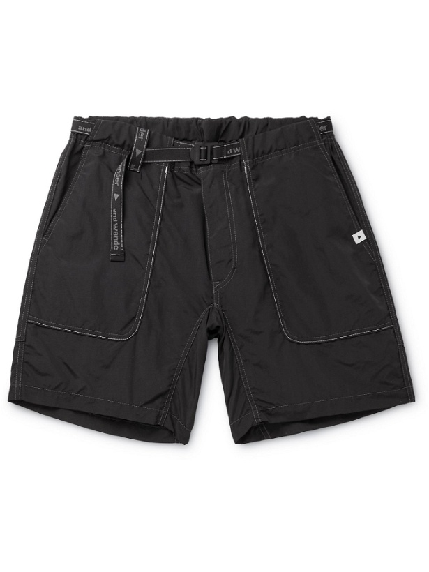 Photo: AND WANDER - Belted Nylon Shorts - Black