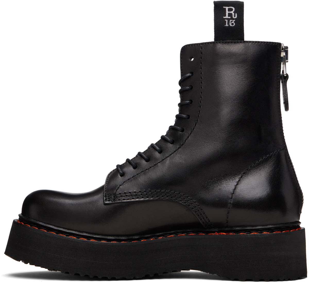R13 Black Single Stack Boots