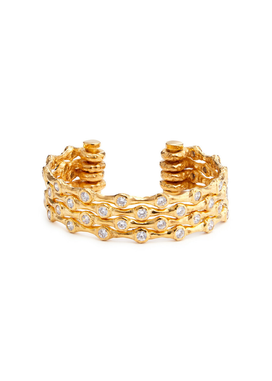 Joanna Laura Constantine Feminine Waves 18kt Gold-plated Cuff - One Size