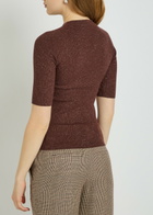 Brunello Cucinelli Metallic Cashmere-blend top Burgundy