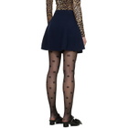 GANNI Navy Cashmere Wool Miniskirt