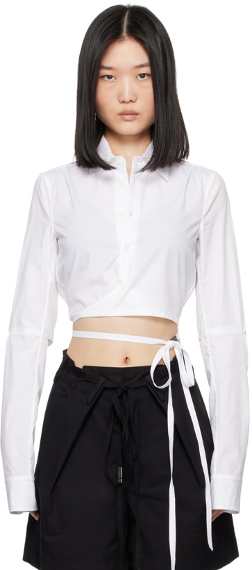 Photo: Ann Demeulemeester White Dea Cropped Shirt