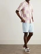 Frescobol Carioca - Augusto Straight-Leg Cotton, Lyocell and Linen-Blend Terry Drawstring Shorts - Blue